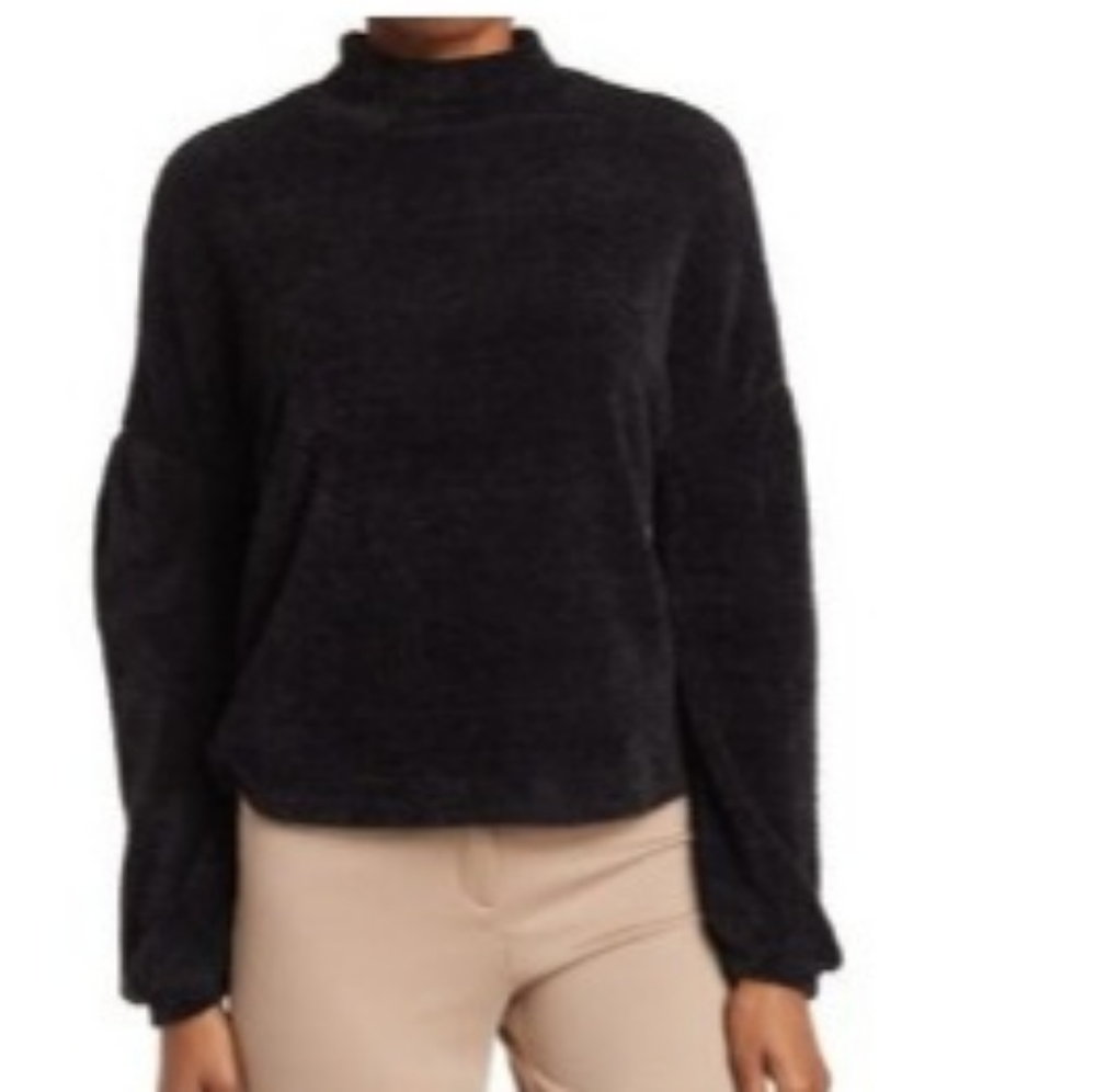 Sanctuary Black Mock Neck Sweater New